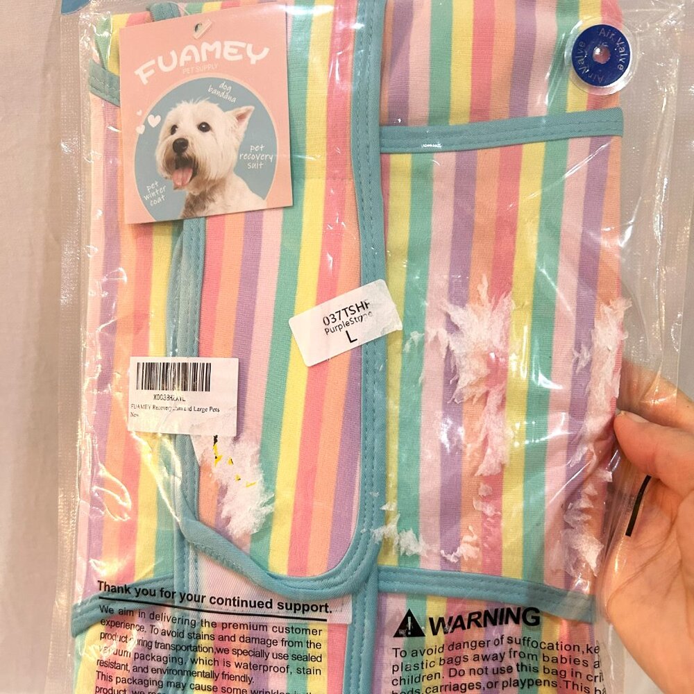 FUAMEY Recovery Suit for Dogs After Surgery Soft Breathable Dog Bodysuit Size L